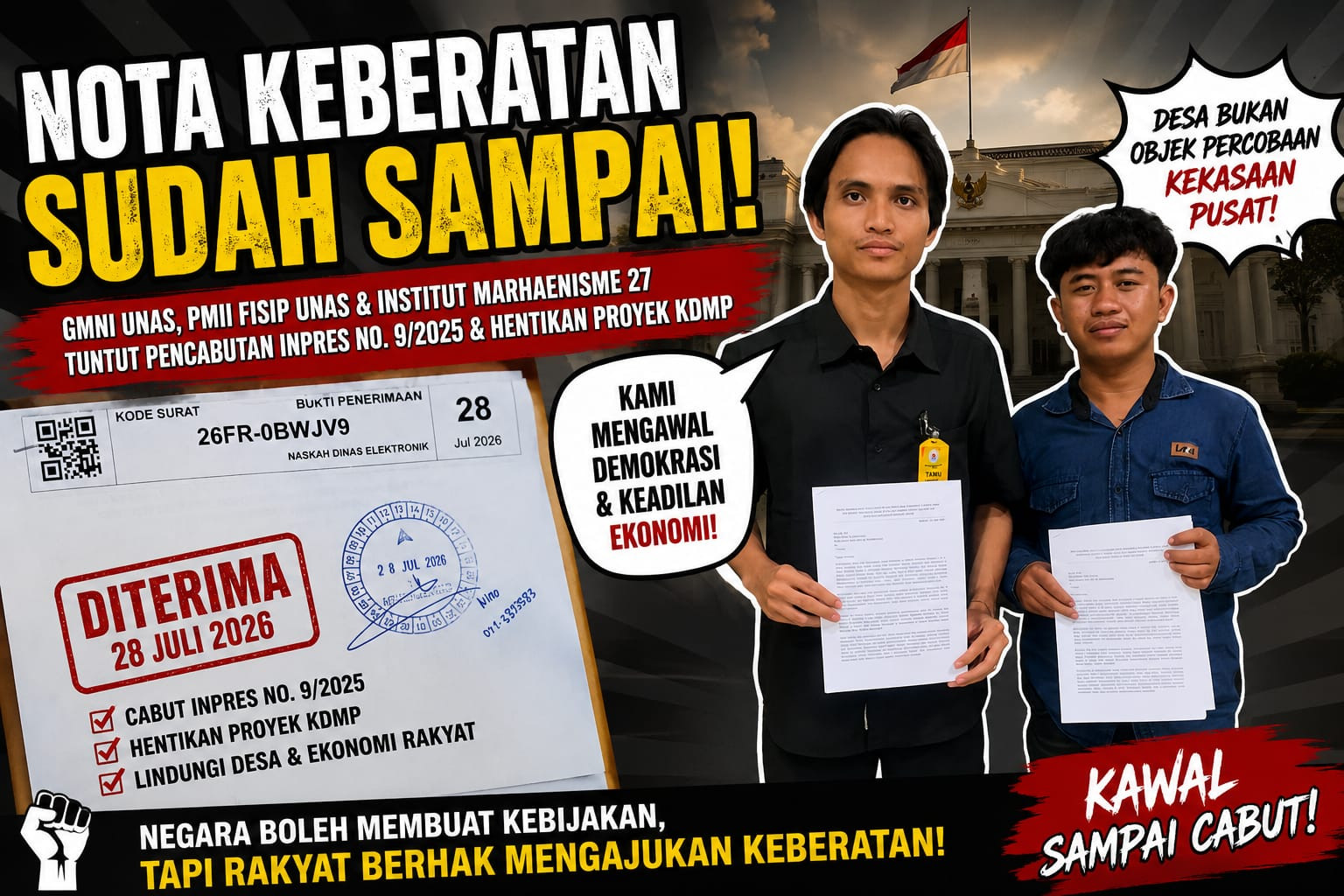 Sejumlah Ormas dan Lembaga Layangkan Nota Keberatan atas Inpres KDMP.