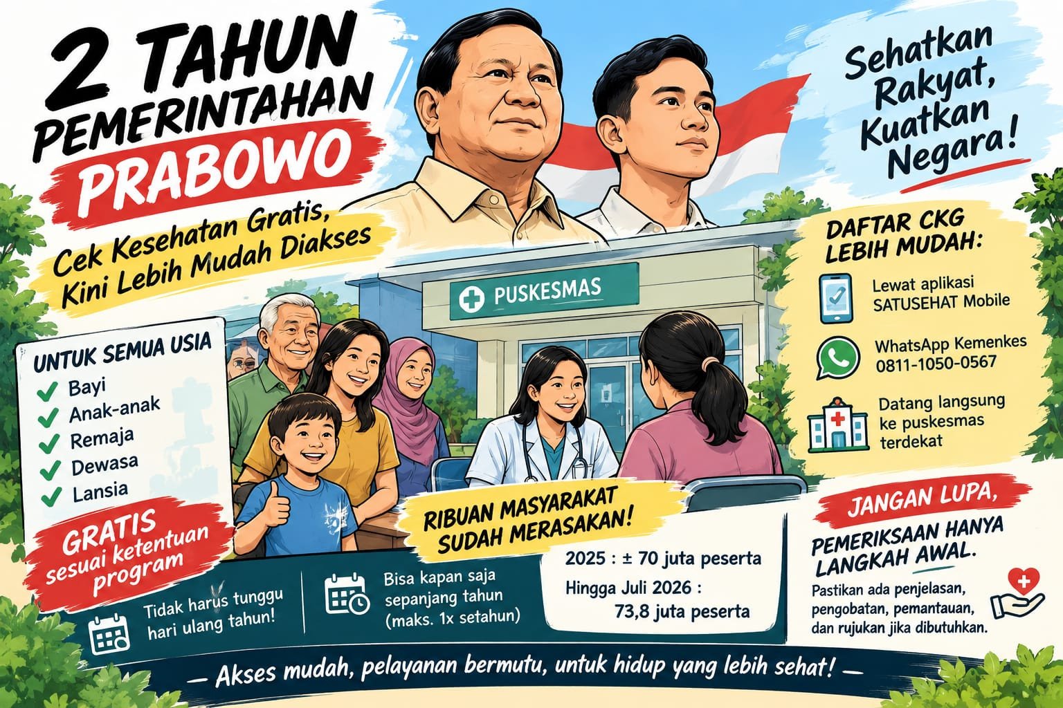 Dua Tahun Pemerintahan Prabowo: Cek Kesehatan Gratis, Kini Lebih Mudah Diakses